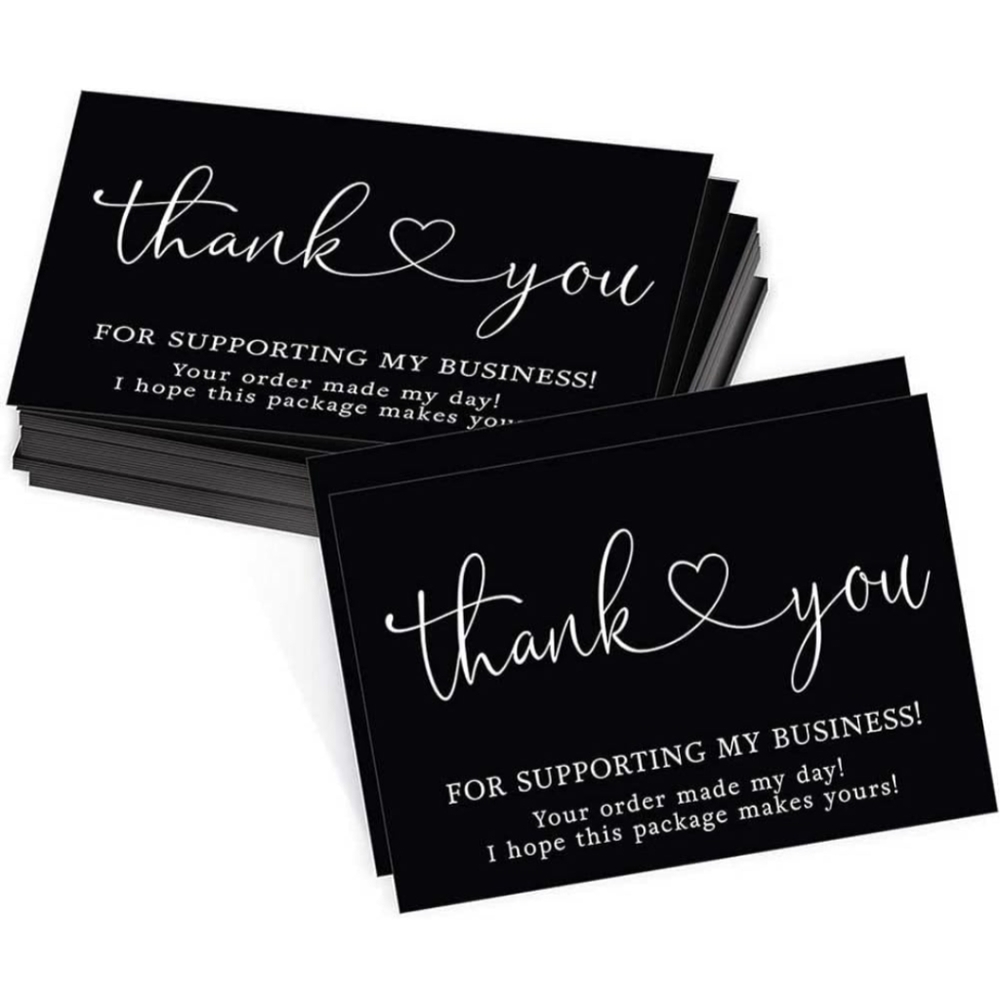 25 Black Thank You Card For Supporting My Small Business - Picture 1 of 7